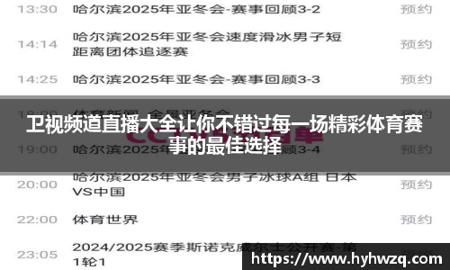 卫视频道直播大全让你不错过每一场精彩体育赛事的最佳选择