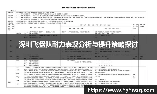 深圳飞盘队耐力表现分析与提升策略探讨